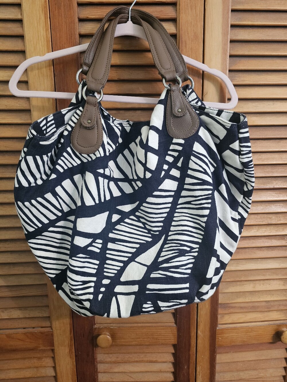 NWT Ann Taylor LOFT Abstract Canvas Tote Bag